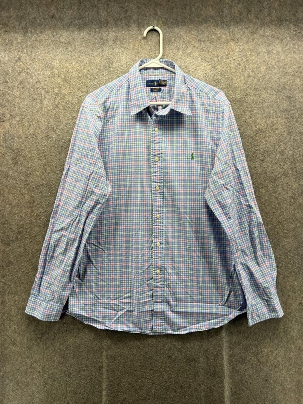 Ralph Lauren Shirt Men Large Multicolor Check Long Sleeve Button Up Stretch